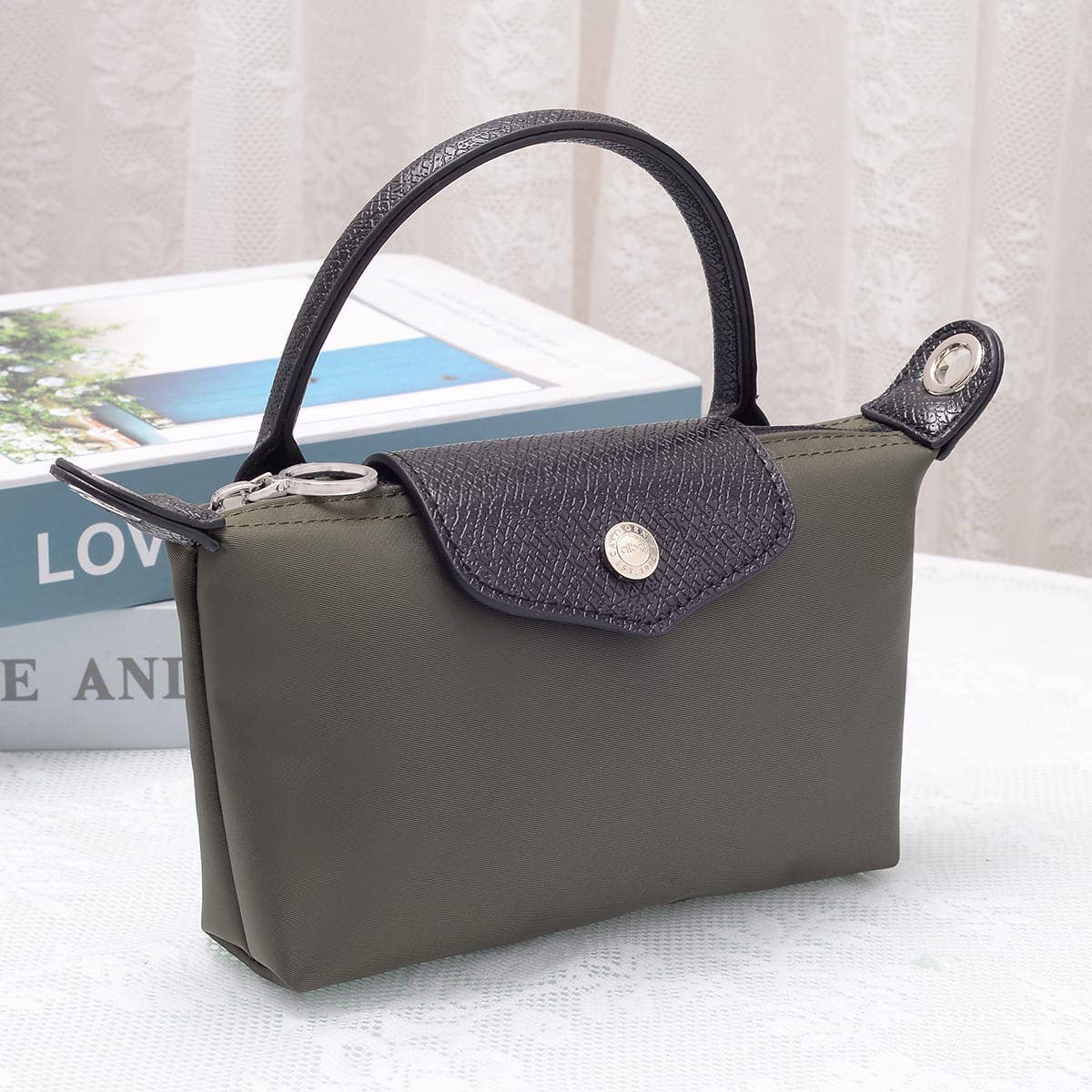 HE781 Eleanor Nylon Mini Crossbody Bag: Burgundy