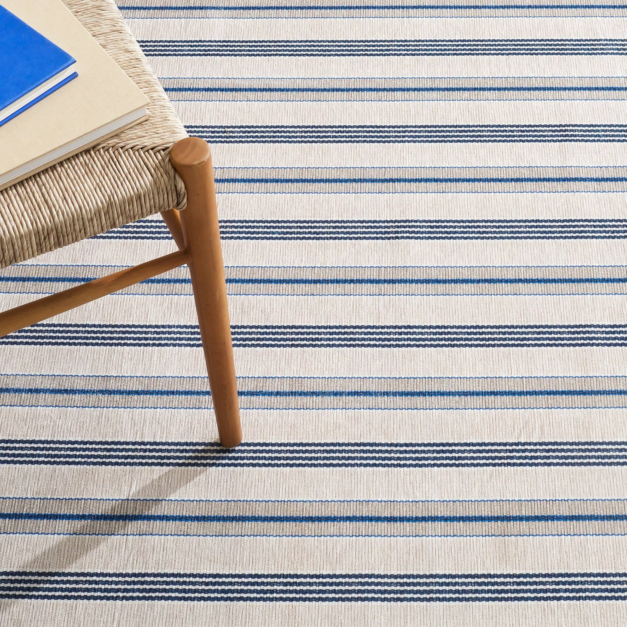 Nimes Ticking Machine Washable Rug | Neutral: 2' x 3'