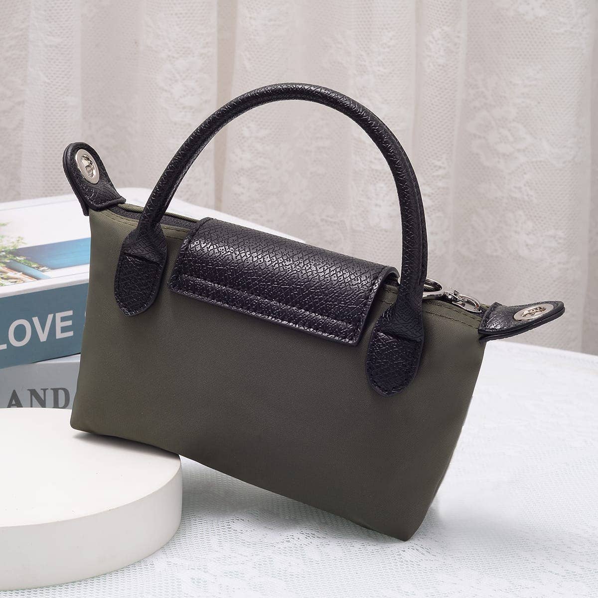 HE781 Eleanor Nylon Mini Crossbody Bag: Burgundy