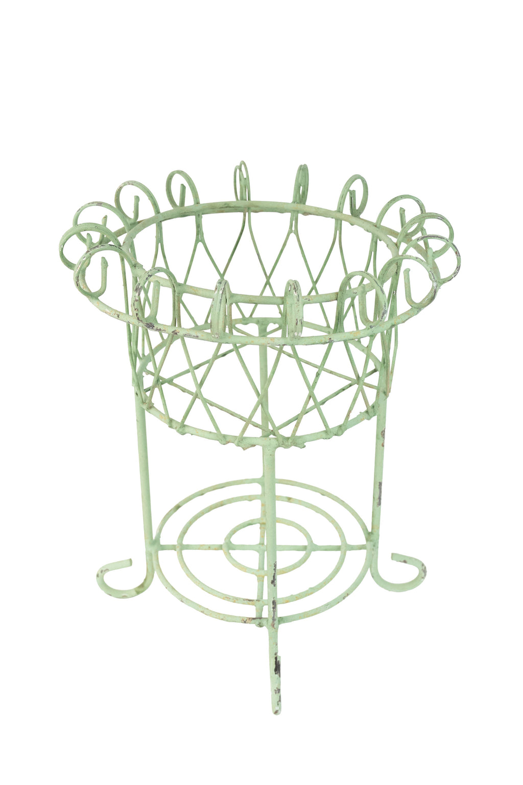 Metal Planter Basket-Green-12x15H-Willard