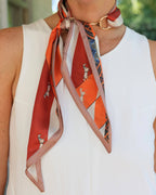 Henley Horsebit Buckle Scarf Orange