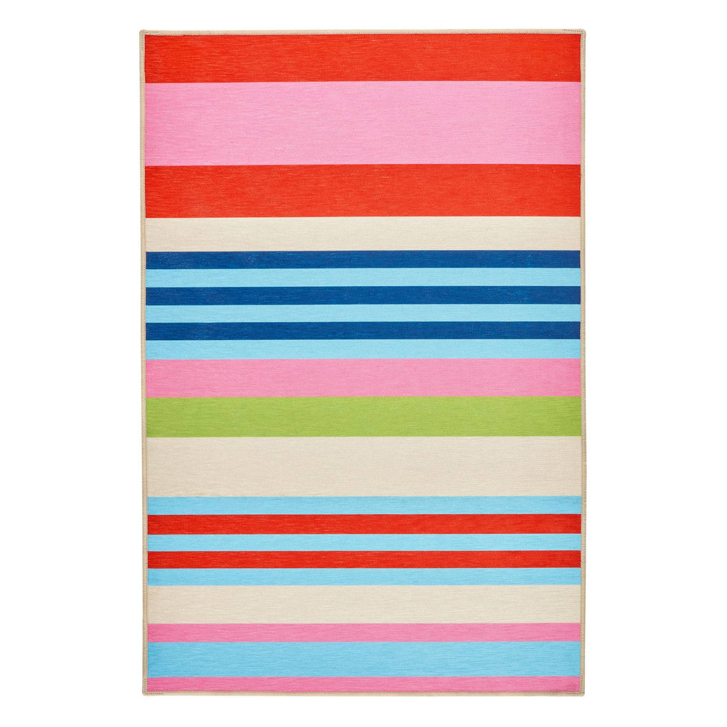 Beach Stripe Machine Washable Rug | Multi: 2' x 3'