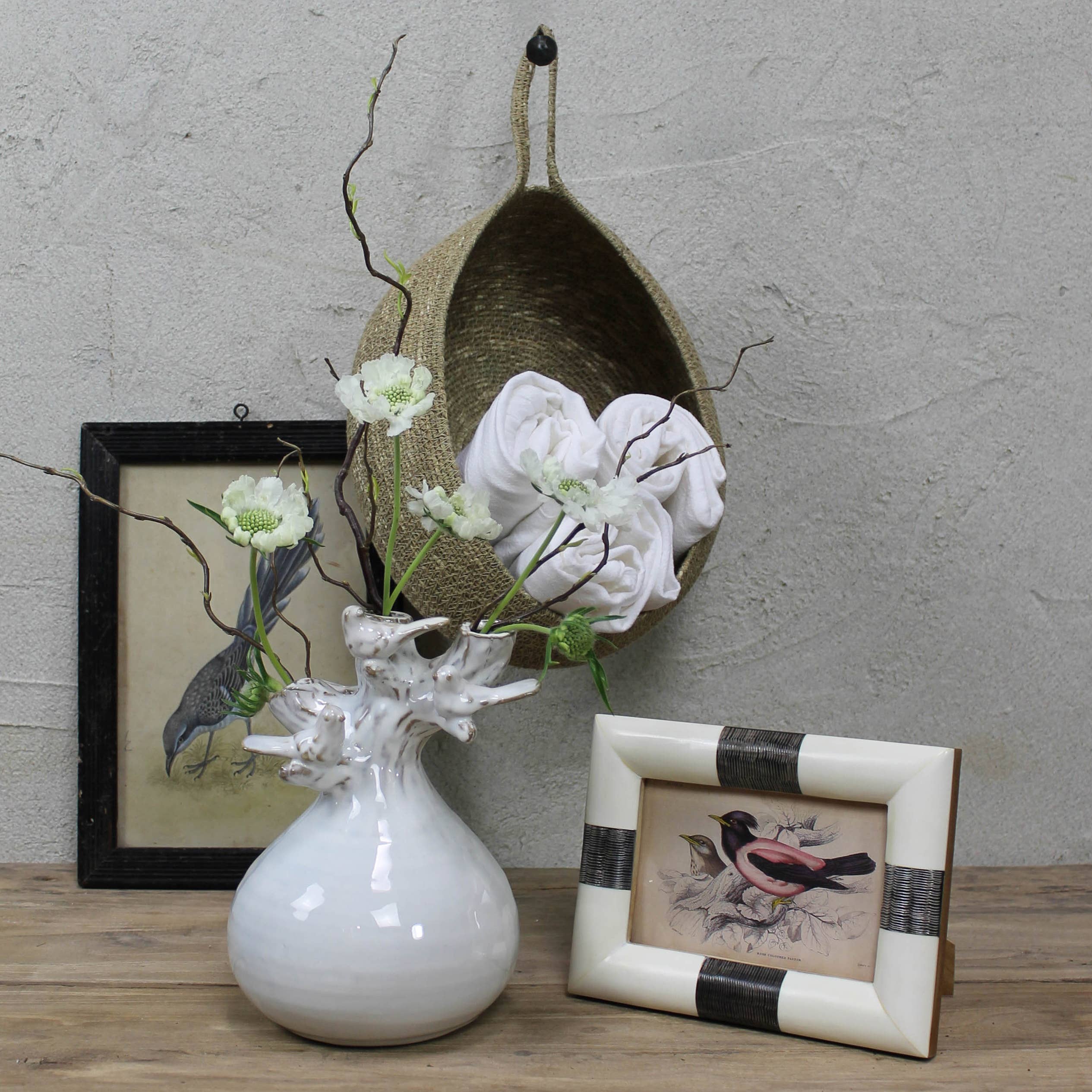 Vase with Branch and Bird, Ceramic