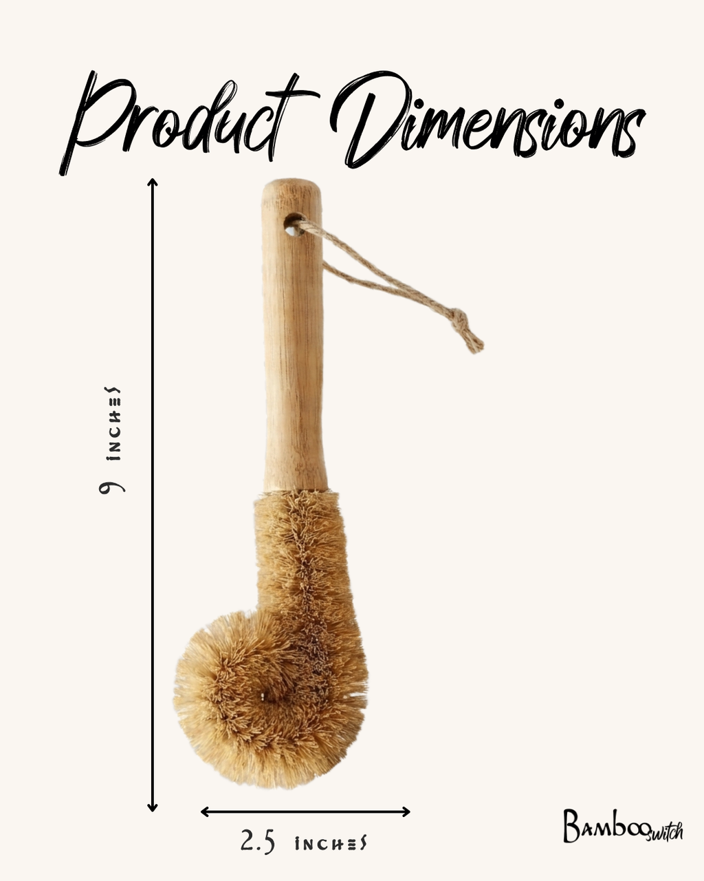 Bamboo Glassware Scrub Brush | Kitchen Cleaning Bestseller: Straight Brush