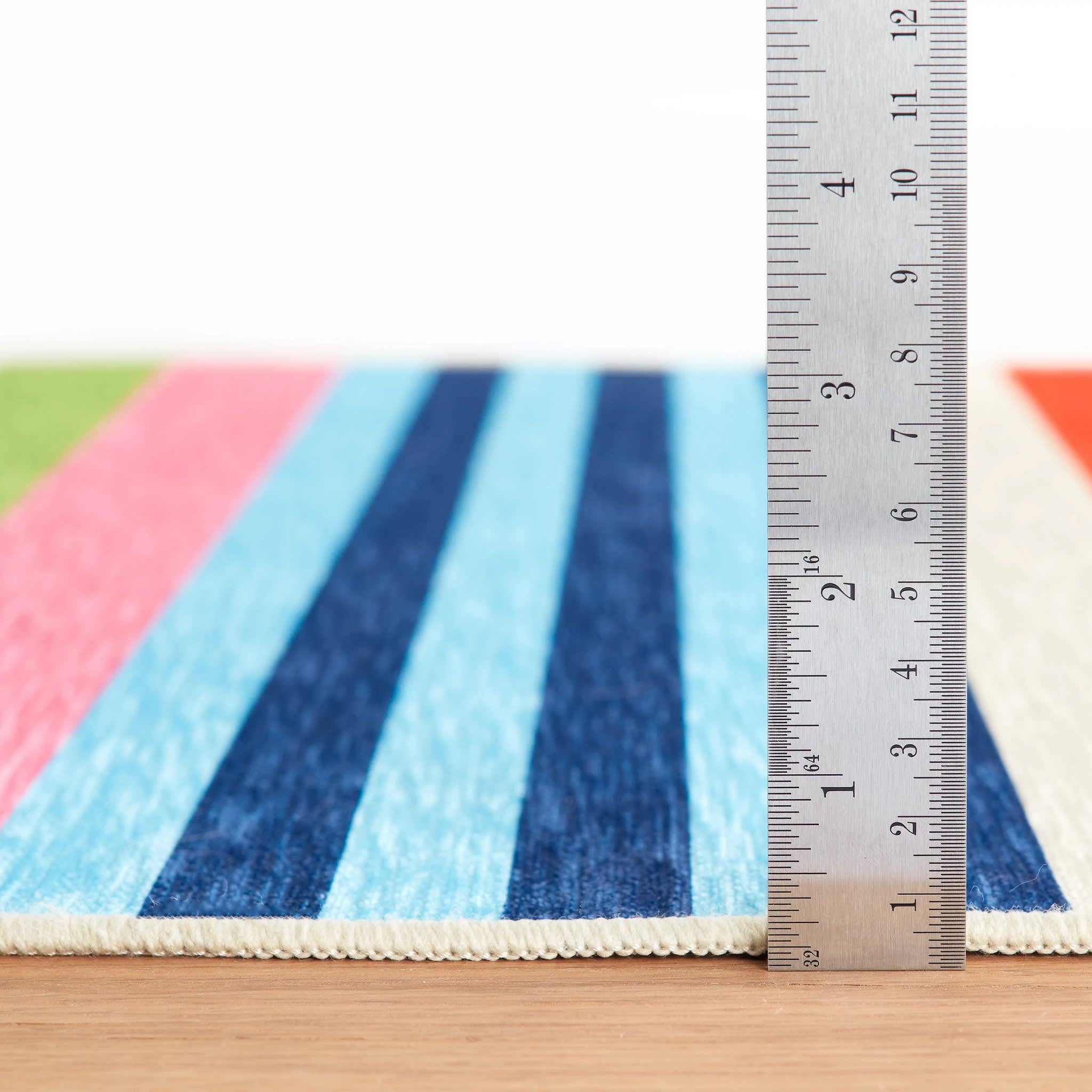 Beach Stripe Machine Washable Rug | Multi: 2' x 3'