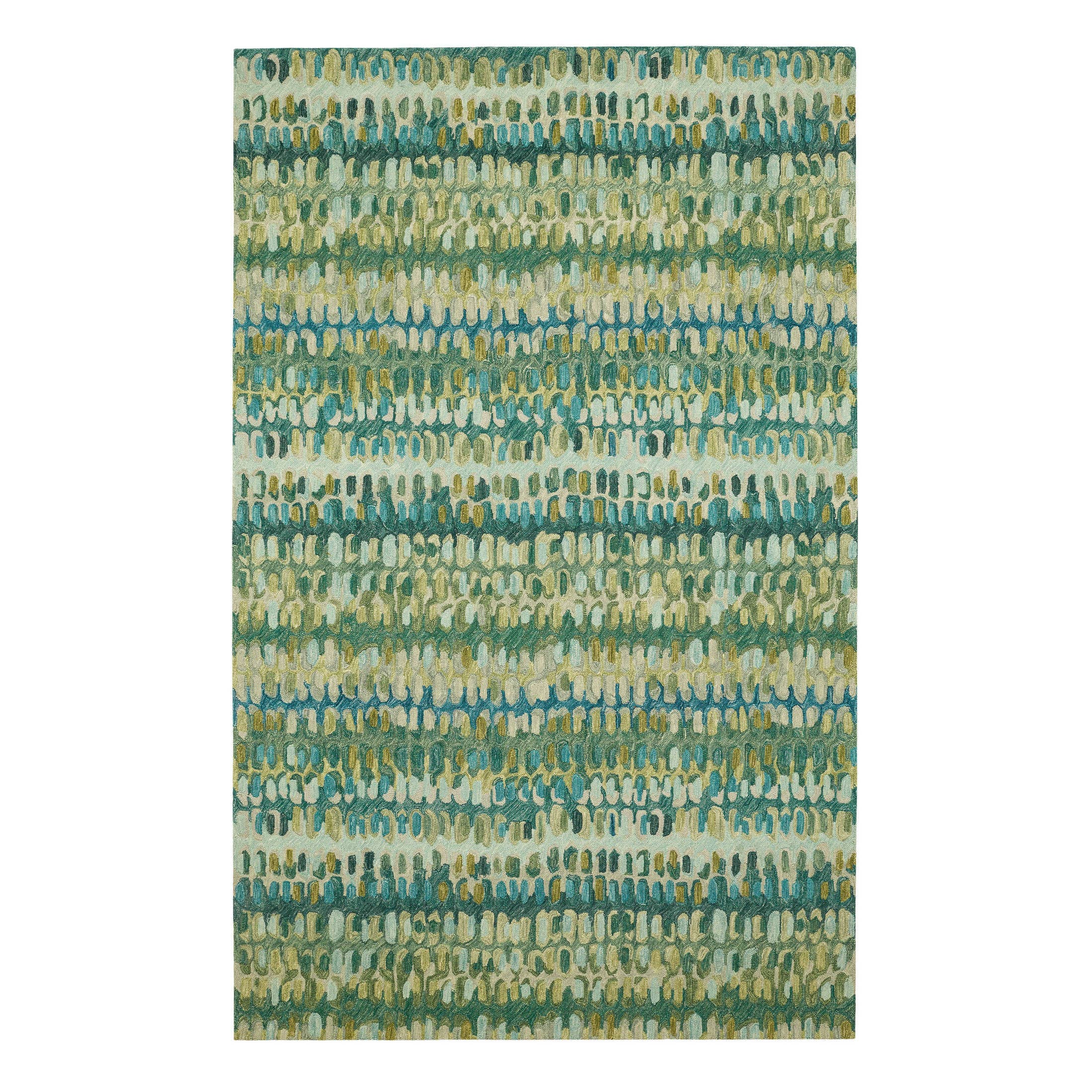 Paint Chip Hand Micro Hooked Wool Rug | Moss: 2' x 3'