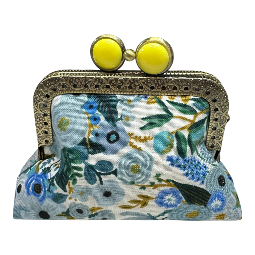 Kiki & Syds Mini Clutch Coin Purse - Blue Skies : Lemon