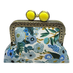 Kiki & Syds Mini Clutch Coin Purse - Blue Skies : Lemon