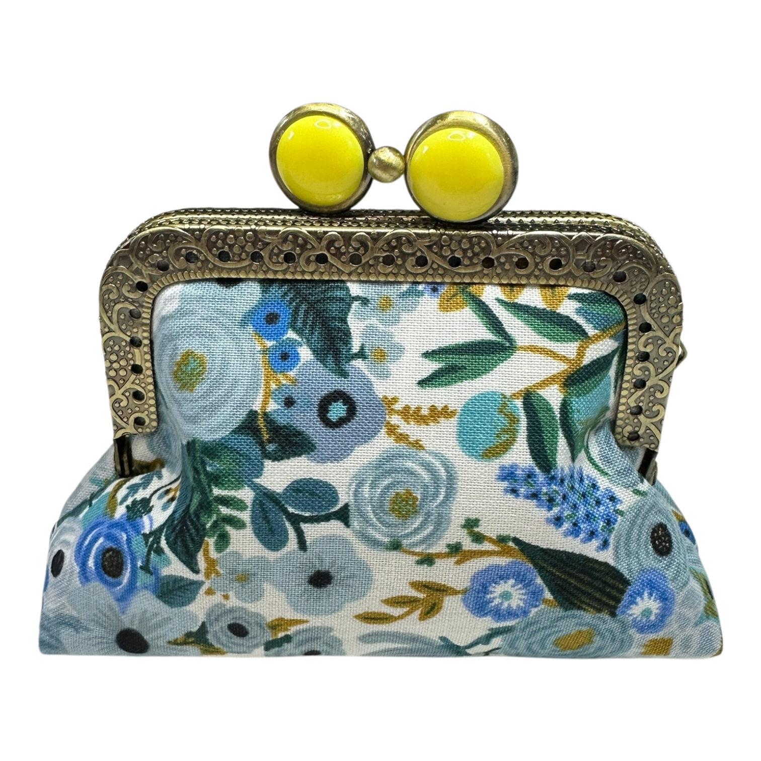 Kiki & Syds Mini Clutch Coin Purse - Blue Skies : Lemon
