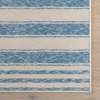 Vion Coastal Striped Machine Washable Rug | Blue: 2' x 3'