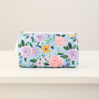 Floral Canvas Cosmetic Case Toiletry Bag Makeup Bag: Heirloom Garden