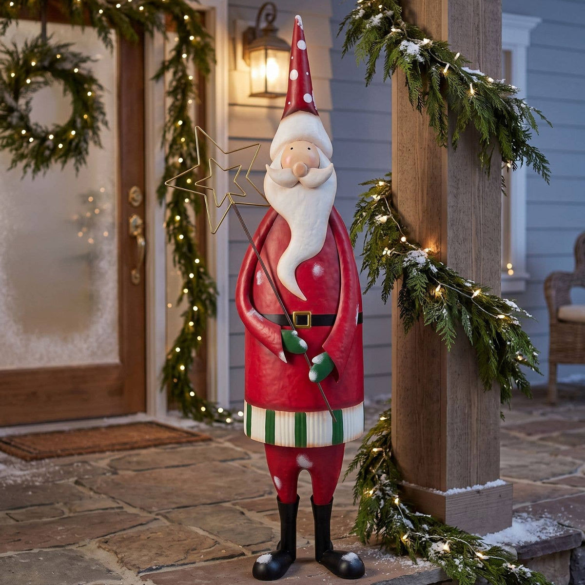 Whimsy Metals Santa Holding Star 55.5"