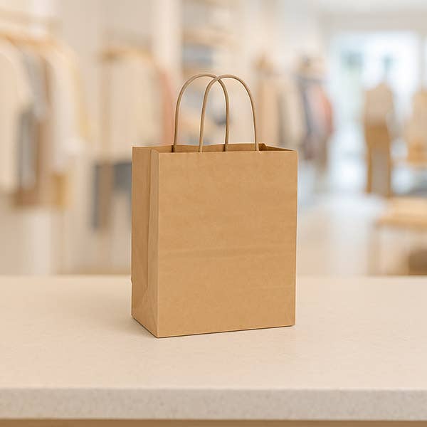 Brown Kraft Paper Retail Shopping Bags: 100 Pack / Vogue 16x6x12.5"