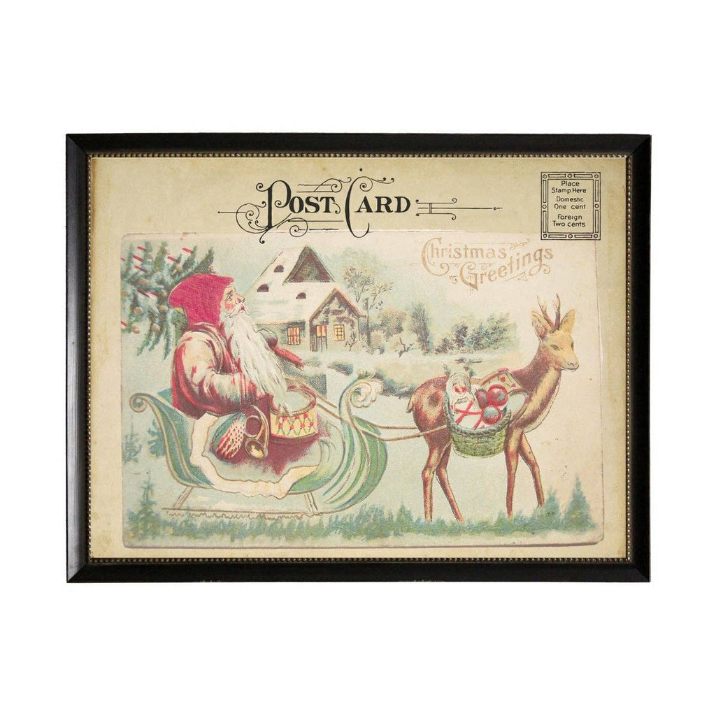 Christmas Post Card C: Black With Bead 1300-905 U / 10" X 8"