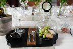 Glass Cloche Food Cover, Black Ring Handle, Small