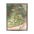 Watercolor landscape of garden