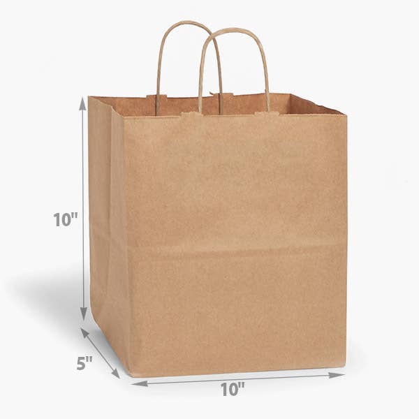 Brown Kraft Paper Retail Shopping Bags: 100 Pack / Vogue 16x6x12.5"