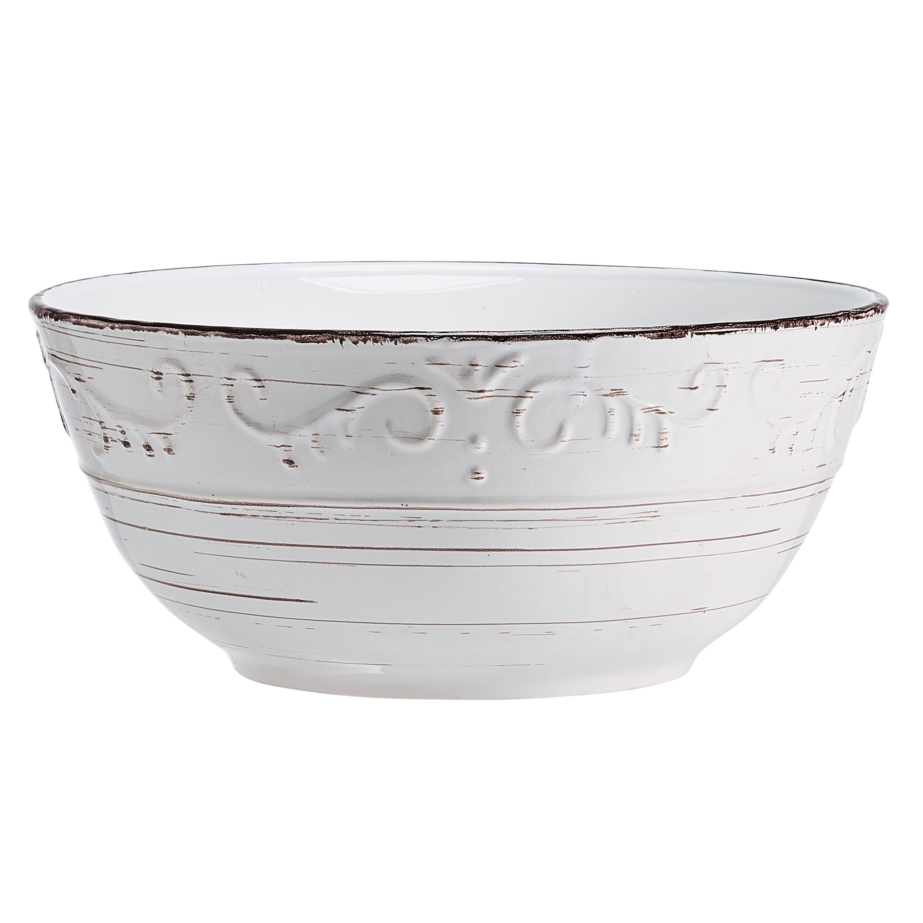 Pfaltzgraff Trellis White Serving Bowl S3