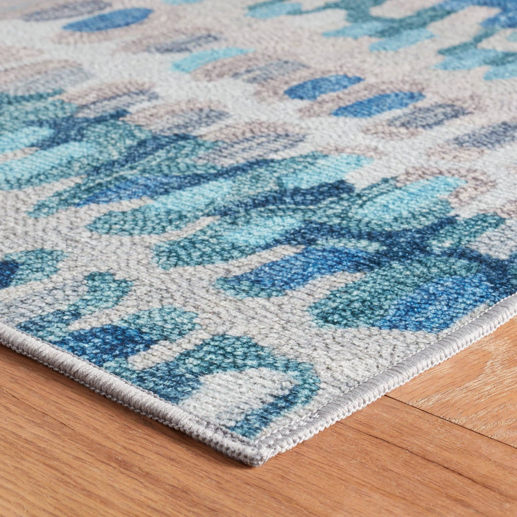 Paint Chip Machine Washable Rug | Blue: 2' 6" x 8'