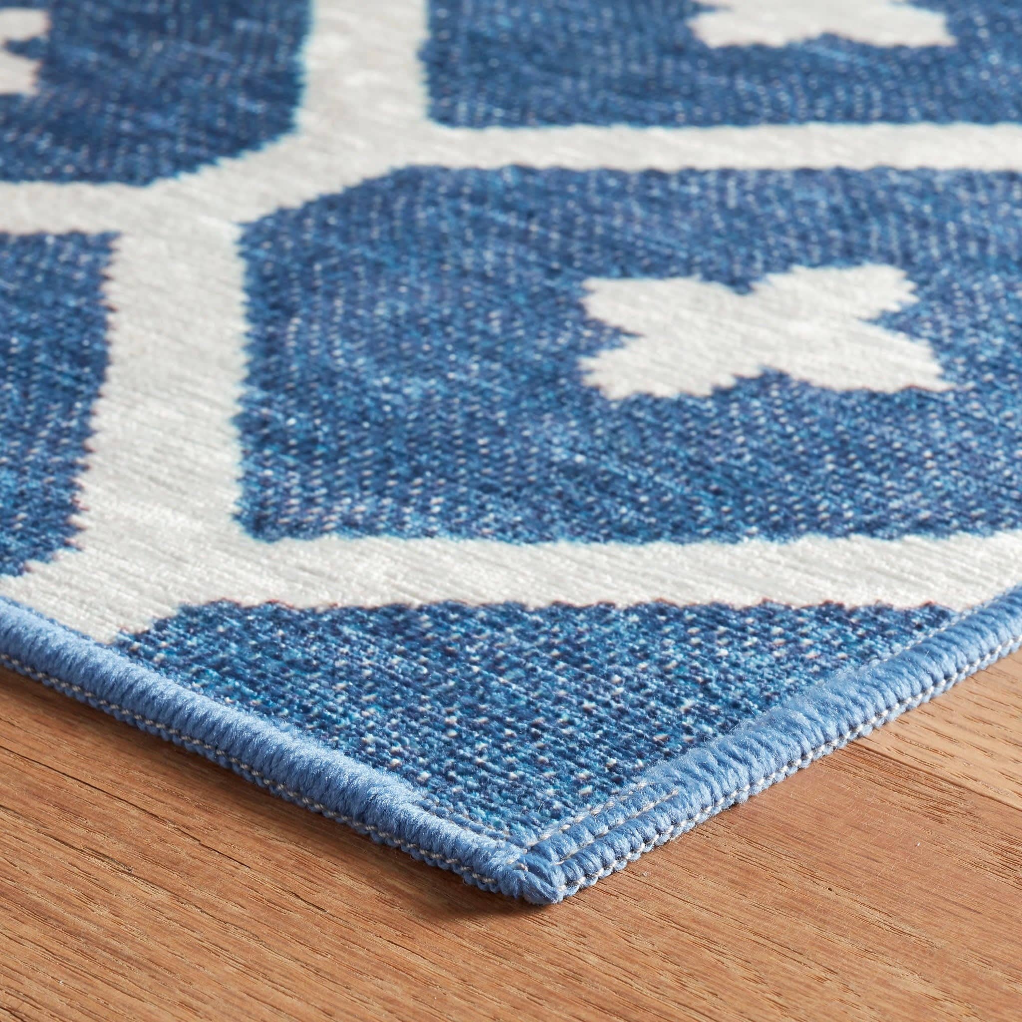Elizabeth Machine Washable Rug | Navy: 2' x 3'