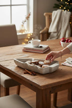 Small Christmas Tree Dough Bowl - White Wash