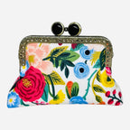 Kiki & Syds ON THE GO Credit Card Clutch-Garden Party Cream: Red
