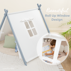 Kids Play Tent, Indoor Canvas Play Tent by Comfy Cubs: Natural Wood