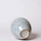 Delicate Curlicue Blue and White Porcelain Vase