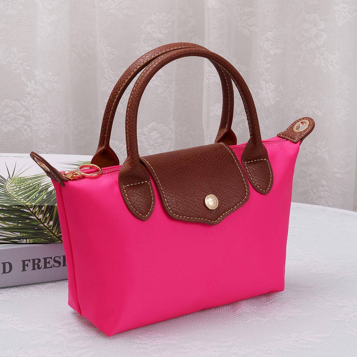 HM782 Britney Nylon Double Handle Crossbody Bag: Ivory