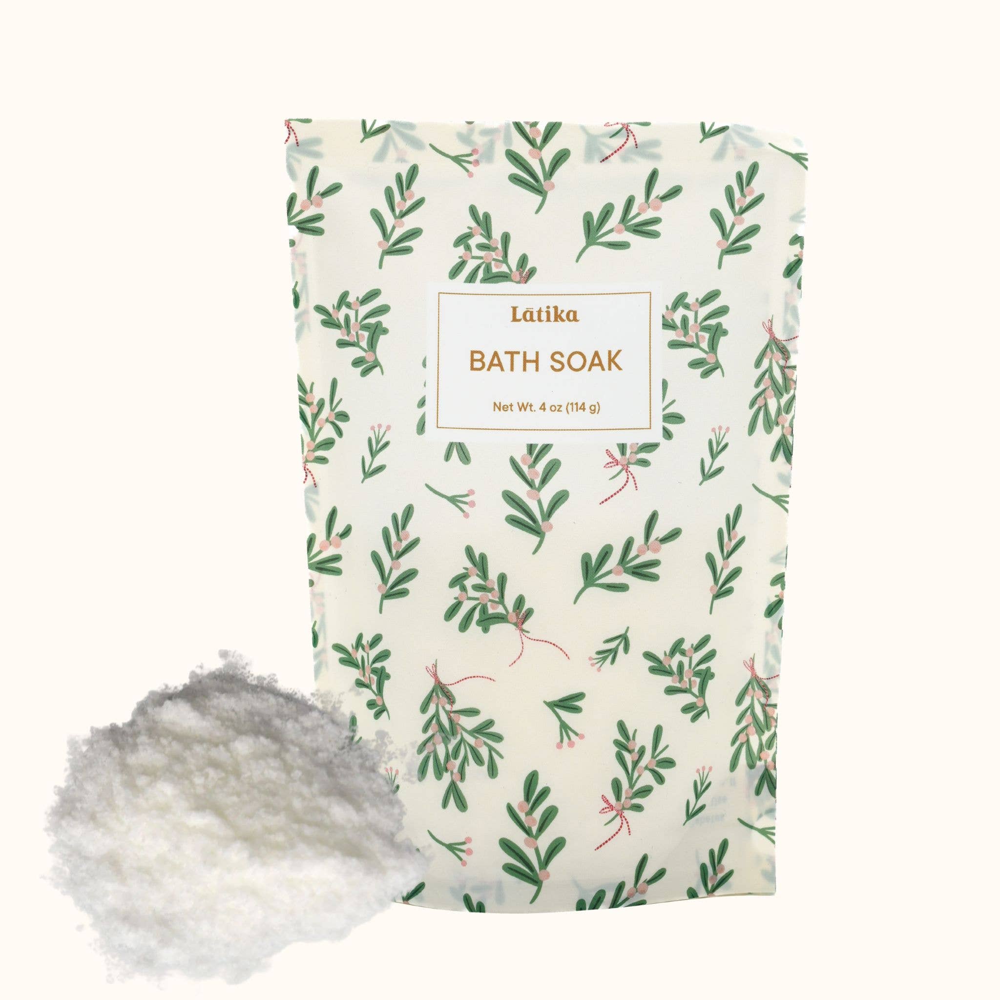 Holly 🌿 Holiday Bath Salt with elegant christmas design