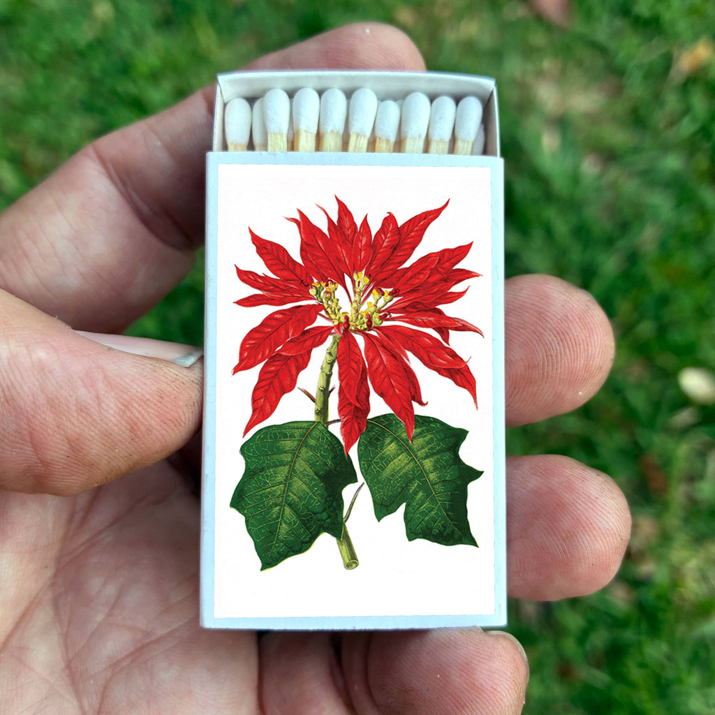 Matches • Poinsettia Flowers • Home Decor for Candles