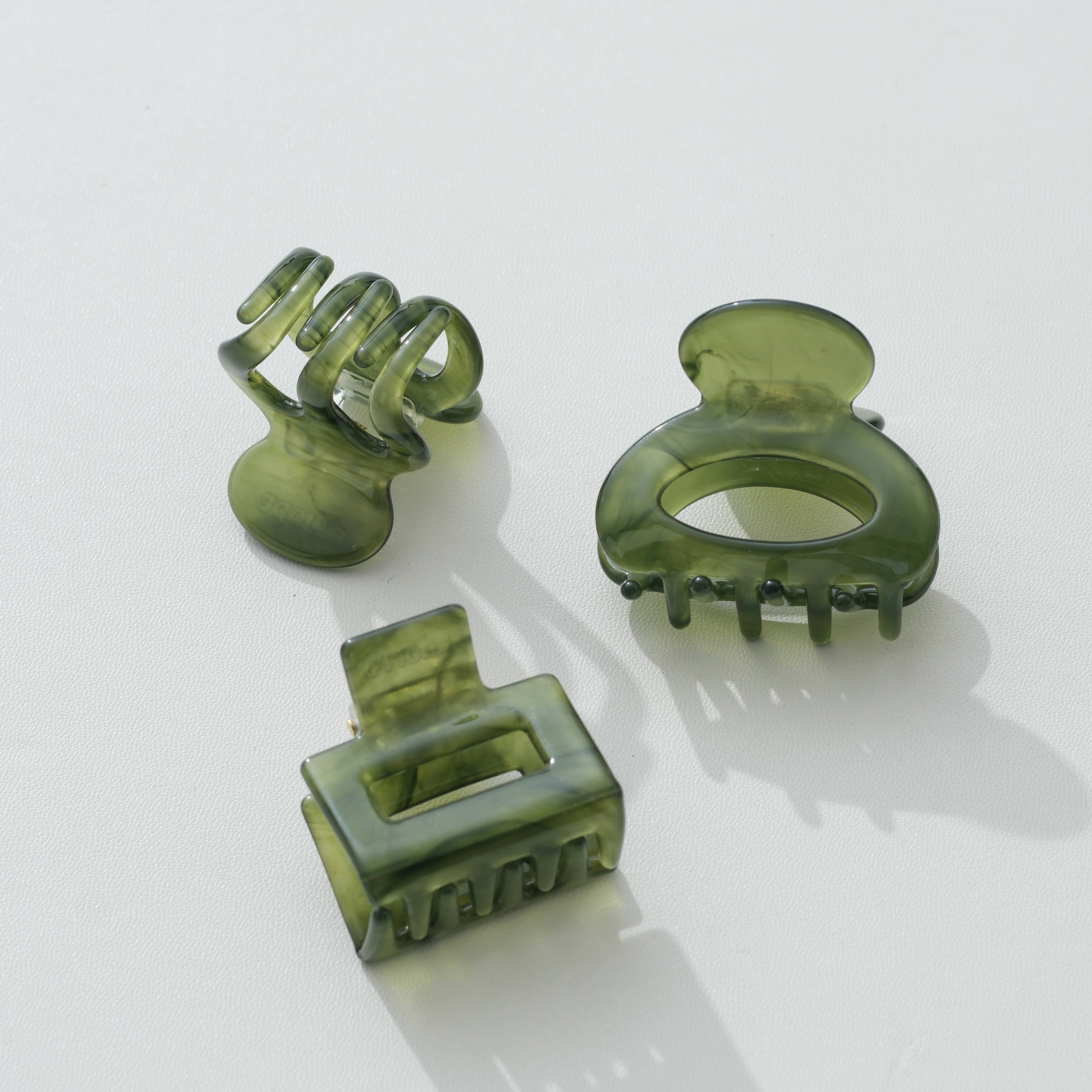 Jade Green Mini - Assorted Claw Clips: Assorted