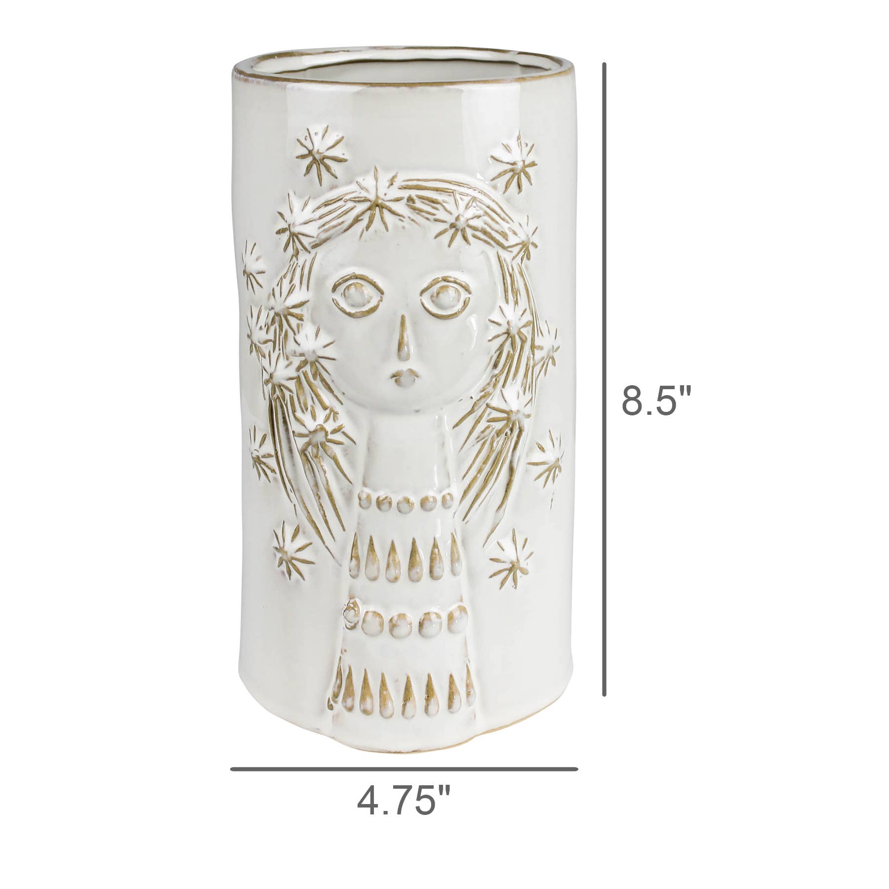 Emme Vase with Face, Ceramic