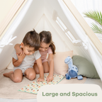Kids Play Tent, Indoor Canvas Play Tent by Comfy Cubs: Natural Wood