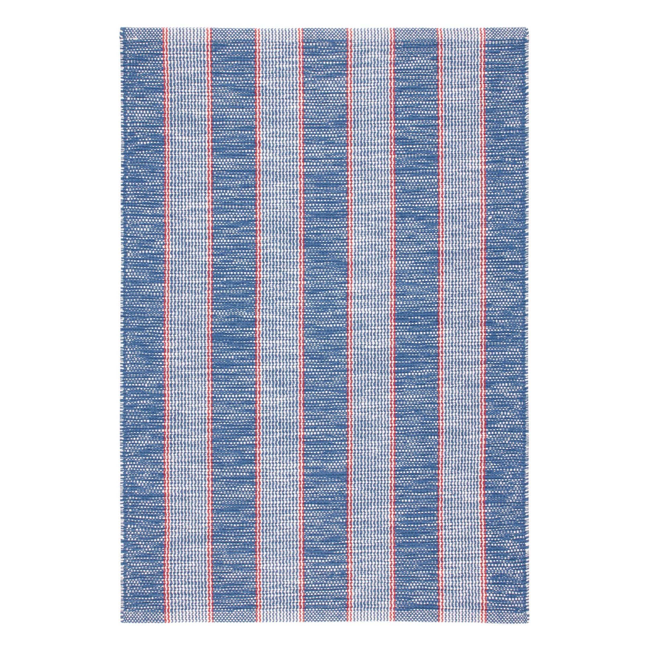 Hillsgrove Stripe Handwoven Cotton Rug | Denim: 2' x 3'
