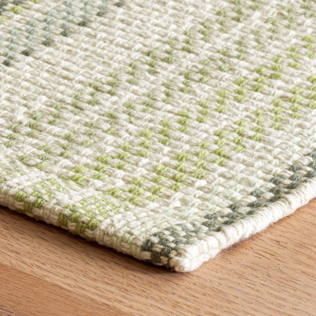 Oslo Stripe Handwoven Cotton Rug | Green: 2' x 3'