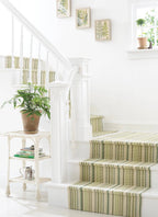 Oslo Stripe Handwoven Cotton Rug | Green: 2' x 3'