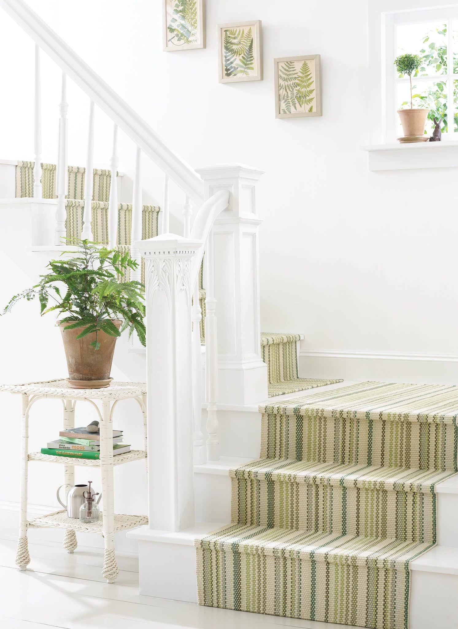 Oslo Stripe Handwoven Cotton Rug | Green: 2' x 3'