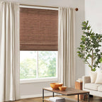 Bamboo Light Filtering Roman Shade 64"L, Teak: 31"W x 64"L