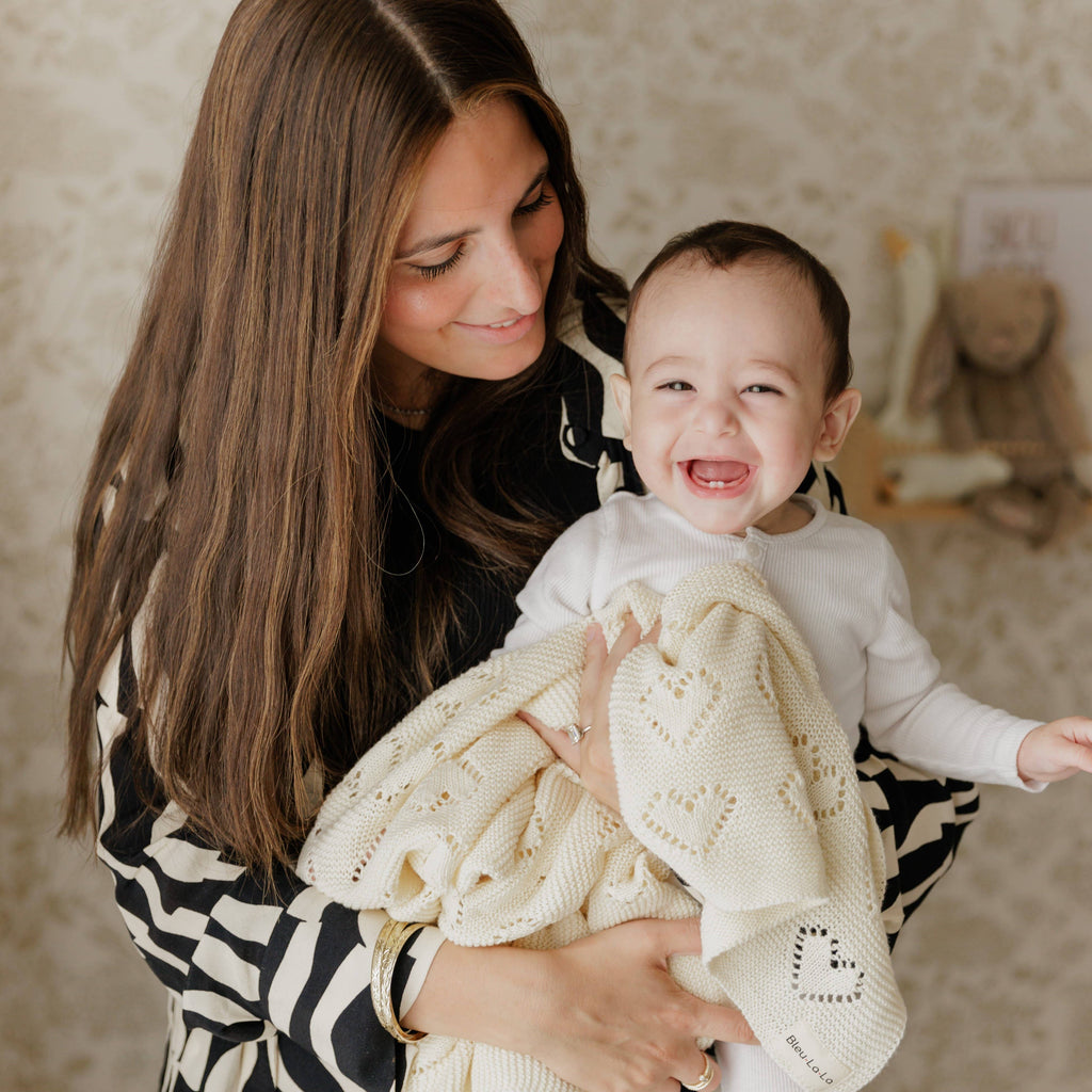 Baby Blanket - Heart: Baby Blue