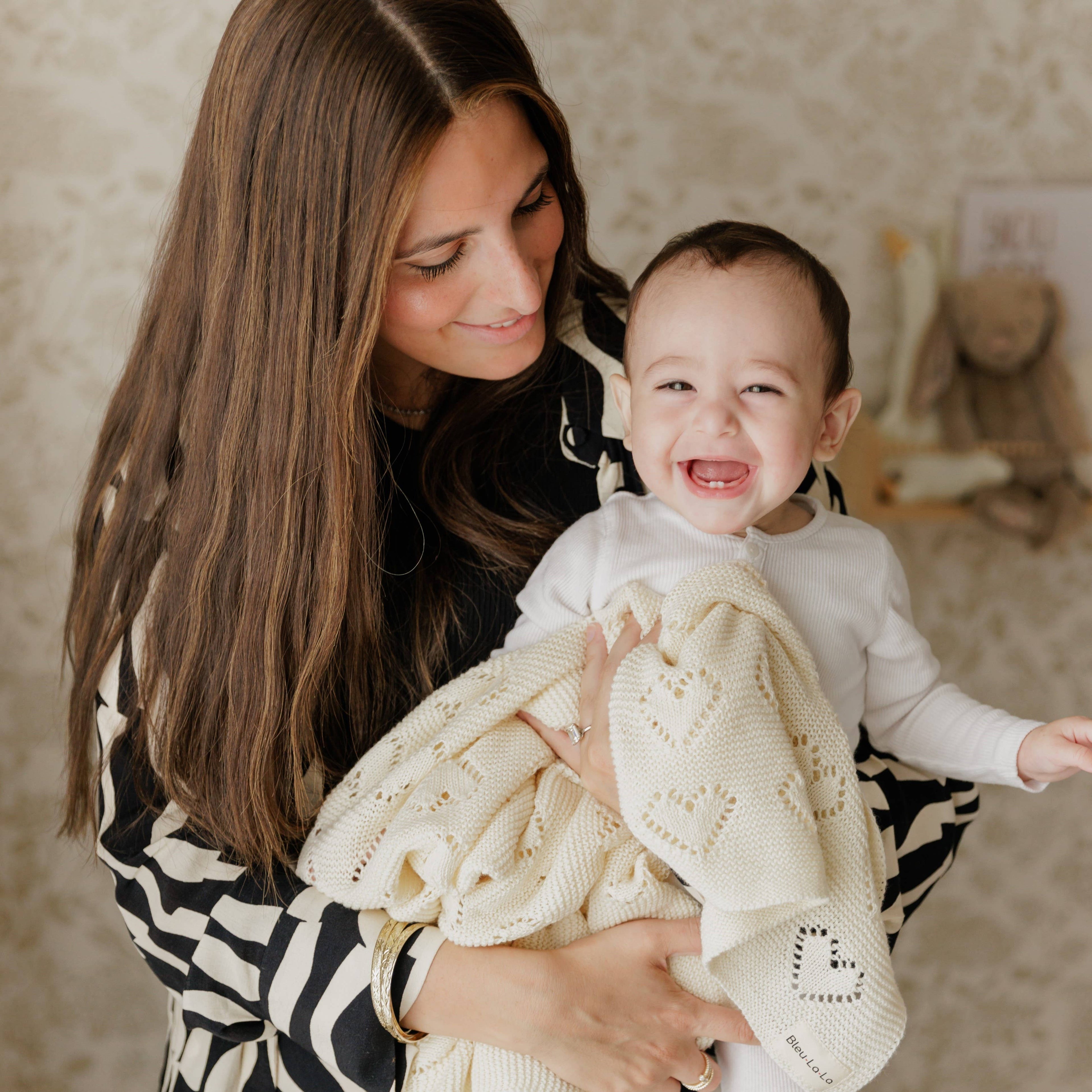 Baby Blanket - Heart: Grey