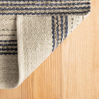 Cielo Stripe Handwoven Cotton Rug | Navy: 2' x 3'