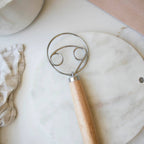 Dough Whisk Wooden Handle: One ring