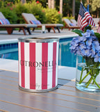 Citronella Candle - Paint Tin - Striped Label: Red / 12 oz