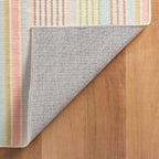 Ana Ticking Machine Washable Rug | Aqua: 2' x 3'