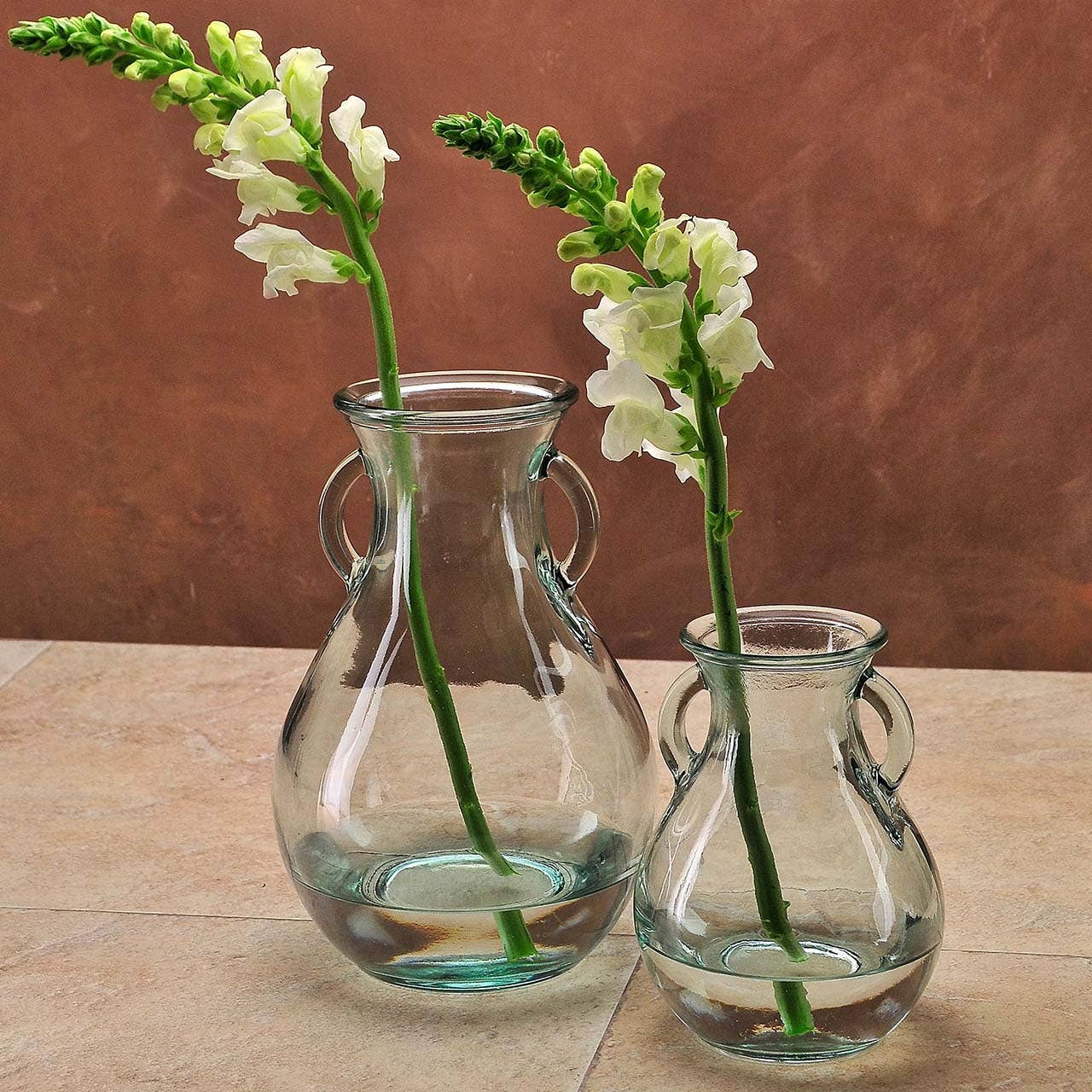 9 1/2" Large French Country Glass Vase