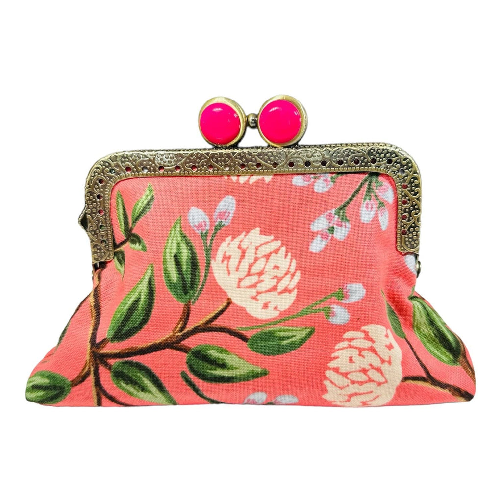 Kiki & Syds ON THE GO Credit Card Clutch - PEONY Sorbet : Black
