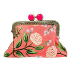 Kiki & Syds ON THE GO Credit Card Clutch - PEONY Sorbet : Black