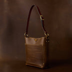 The Single Strap Small Square Tote: Aged Bourbon