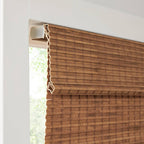 Bamboo Light Filtering Roman Shade 64"L, Teak: 31"W x 64"L